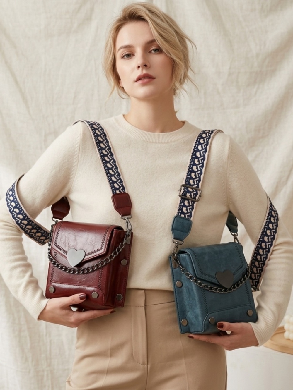 Burgundy Small Square Bag